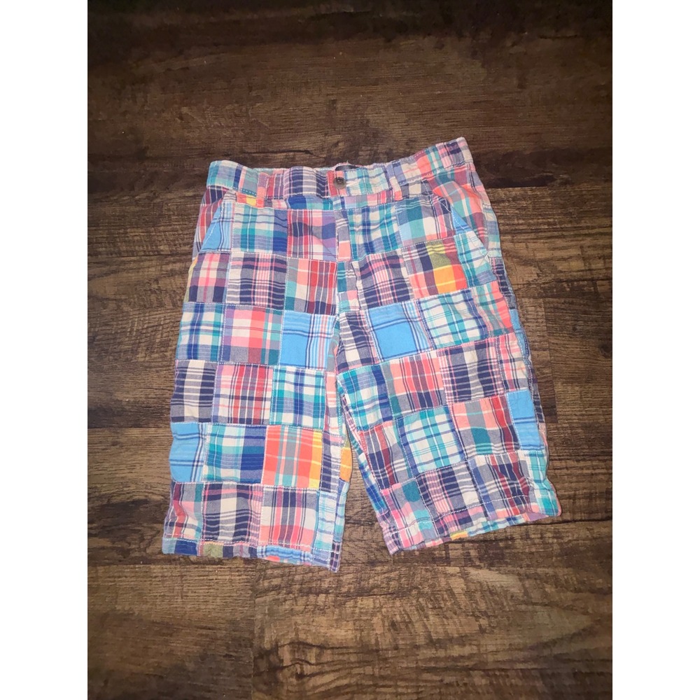 The Childrens Place Boys Patchwork Plaid Shorts Multicolor Preppy Size 14